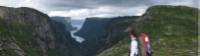 Backpacker enjoying the classic Western Brook views