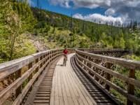 Wooden Trestle Bridges of the Kettle Valley rail trail near Kelowna, BC